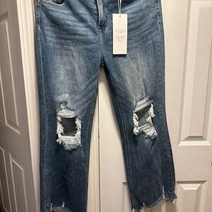 Risen  Women's Distressed Blue Jeans